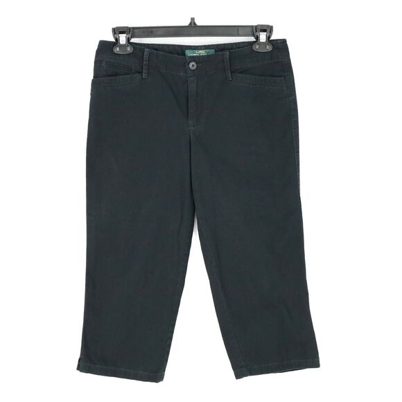 Ralph Lauren Jeans Pants Womens 6 Black Cotton Twill Crop Pedal Pushers Gorpoore - Picture 1 of 12